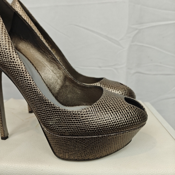 Sergio Rossi Authentic Cachet Peep Toe Platform Pumps size 9 Women's - Picture 14 of 16